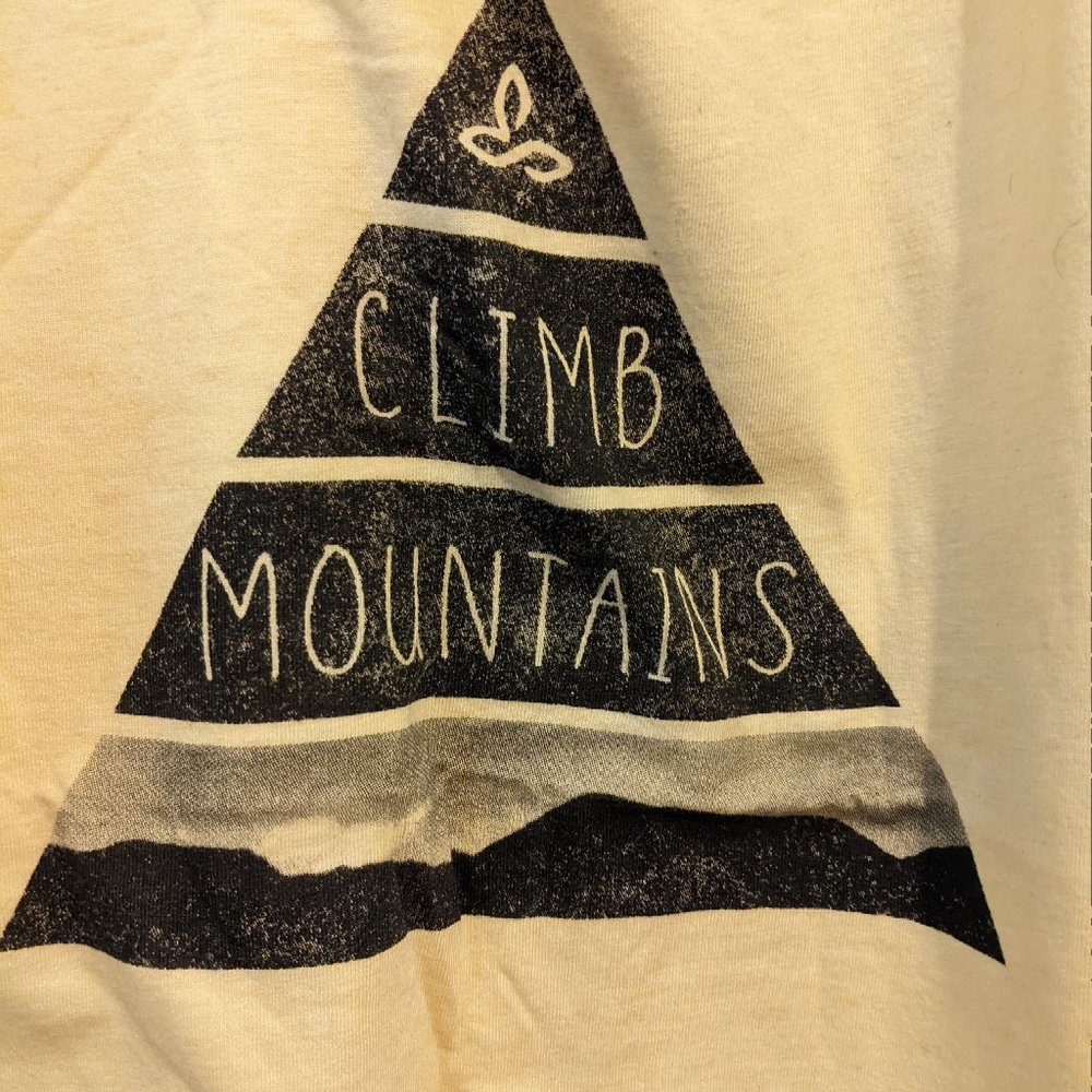 4/$20 EUC PrAna Climb Mountains yellow racerback tank size S - Picture 2 of 3